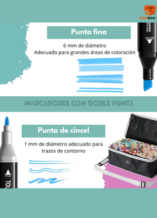 Set Marcadores de alcohol de 262 colores