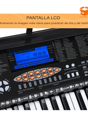 Teclado Piano Electrónico de 61 Teclas | Pantalla LCD |