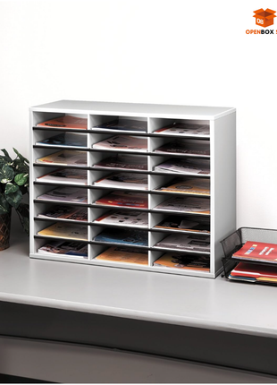 Organizador de libros, revistas y cartas, con 24 compartimentos