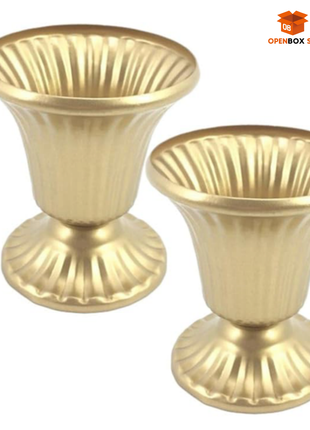 Set de 10 floreros de metal tipo trompeta para eventos boda o  centros de mesa