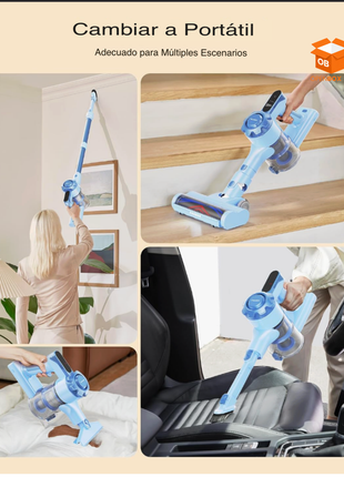 Aspiradora Inalámbrica Premium 8 en 1 | Potente, Ligera y con Pantalla LED
