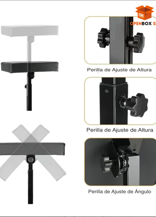 Soporte de brazos para tatuaje ajustable, cojín de cuero