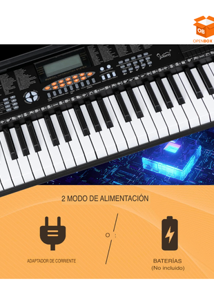 Teclado Piano Electrónico de 61 Teclas | Pantalla LCD |