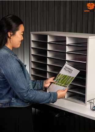 Organizador de libros, revistas y cartas, con 24 compartimentos