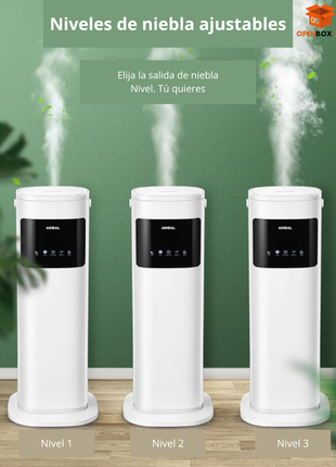 Humidificador para habitación grande en el hogar, 10.5L de llenado superior de niebla fría y cálida