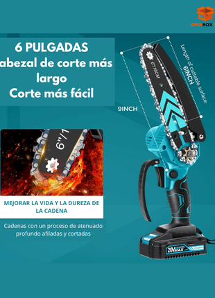Mini motosierra eléctrica y portátil de 6 pulgadas, para podar ramas de árboles, usar en hogar y jardín