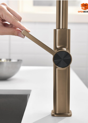 Chorro de cocina con cascada extraíble con pantalla de temperatura en Fahrenheit, 3 modos de salida de agua