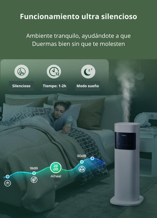 Humidificador para habitación grande en el hogar, 10.5L de llenado superior de niebla fría y cálida