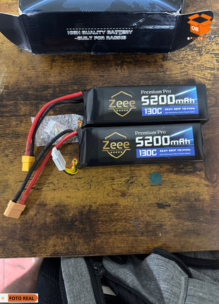 Zeee Premium Pro 6S 5200mAh Lipo Batería 22.2V 130C XT90 Plug (2 Paquetes)